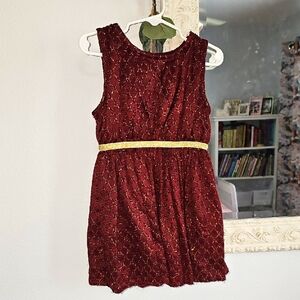 3/$30 Cat & Jack 3T Garnet And Gold Sparkly Eyelet Lace Look Lined Formal Dress